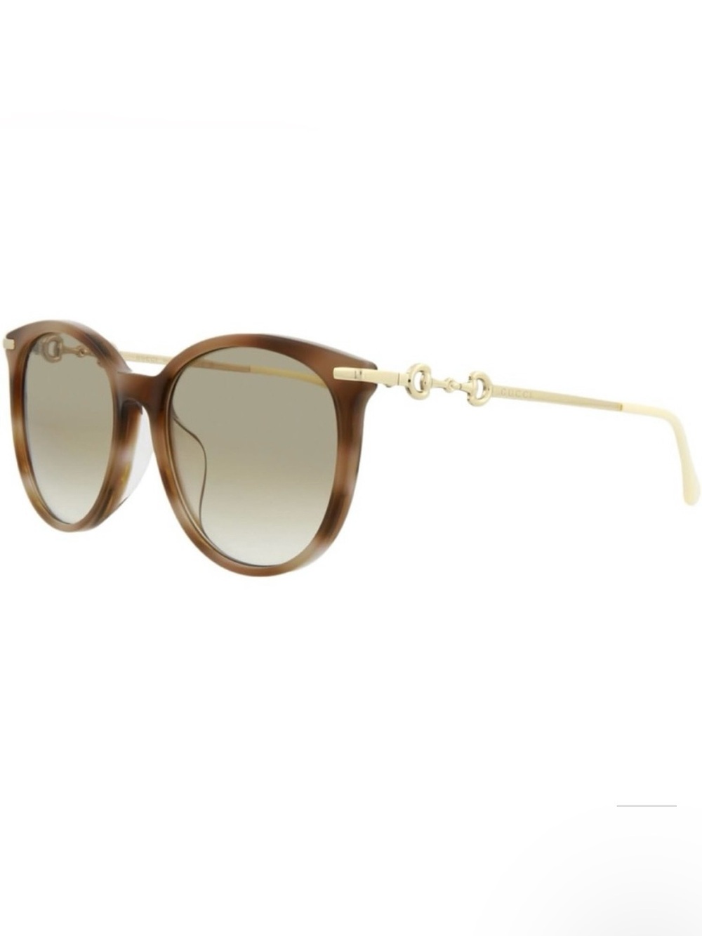 Gucci Brown and Cream Round Sunglasses with original case